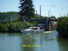 Canal des Ardennes entrance, PK 96.3, approached southbound. Port, boatyard, rental base at Pont-a-Bar, 1km south on Canal des Ardennes.