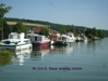 Crowded moorings at Dieue, above lock 15. PK 216.8 right bank.