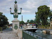The beautiful columns marking the four corners of the bridge were designed by Eiffel, of Eiffel Tower fame. 