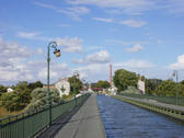 Looking back toward Briare from the middle of the bridge. 