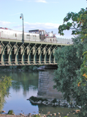 The water level in the canal bridge is about 8 meters higher than the river.