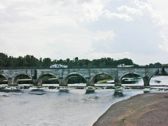 The canal crosses the Allier River on the second of the impressive canal bridges along the Loire, the 343-meter Le Gutin bridge.