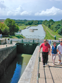 The view to the north, from the bridge. Now the grass field at left has been developed into a park and a mooring quay.